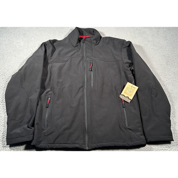 Gh Bass Earth Track Jacket Mens Medium Black Softshell Stretch Full Zip Athletic - Picture 1 of 11